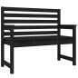 vidaXL Banco de jardín madera maciza pino negro 109x48x91,5 cm vidaXL Banco de jardín madera maciza pino negro 109x48x91,5 cm