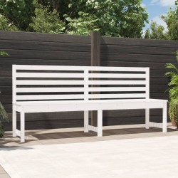 vidaXL Banco de jardín madera maciza pino blanco 201,5 cm