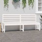 vidaXL Banco de jardín madera maciza pino blanco 201,5 cm vidaXL Banco de jardín madera maciza pino blanco 201,5 cm
