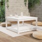 vidaXL Mesa de jardín madera maciza pino blanco 82,5x82,5x45 cm vidaXL Mesa de jardín madera maciza pino blanco 82,5x82,5x45 cm