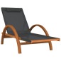 vidaXL Tumbona con cojín textilene gris y madera maciza de álamo vidaXL Tumbona con cojín textilene gris y madera maciza de álamo