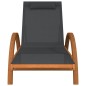 vidaXL Tumbona con cojín textilene gris y madera maciza de álamo vidaXL Tumbona con cojín textilene gris y madera maciza de álamo