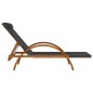 vidaXL Tumbona con cojín textilene gris y madera maciza de álamo vidaXL Tumbona con cojín textilene gris y madera maciza de álamo