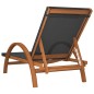 vidaXL Tumbona con cojín textilene gris y madera maciza de álamo vidaXL Tumbona con cojín textilene gris y madera maciza de álamo