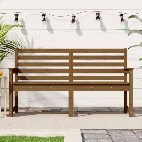 vidaXL Banco de jardín madera maciza pino marrón miel 159,5x48x91,5 cm