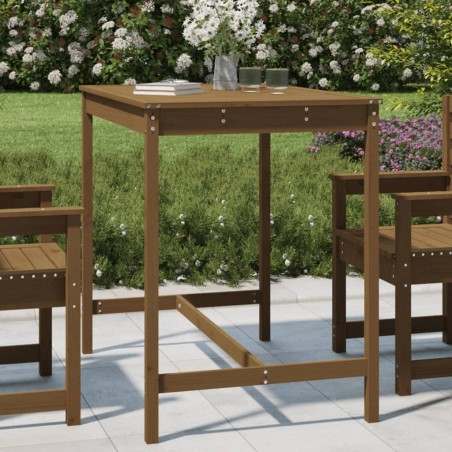vidaXL Mesa de jardín madera maciza pino marrón miel 121x82,5x110 cm