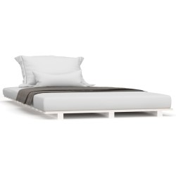 vidaXL Estructura de cama madera maciza de pino blanco 90x200 cm