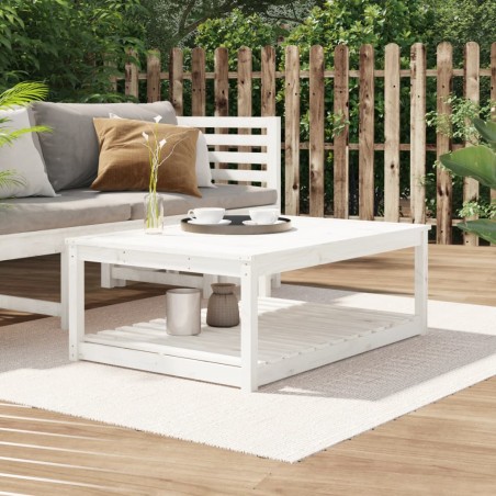 vidaXL Mesa de jardín madera maciza pino blanco 121x82,5x45 cm