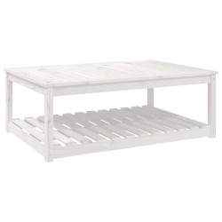 vidaXL Mesa de jardín madera maciza pino blanco 121x82,5x45 cm