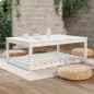 vidaXL Mesa de jardín madera maciza pino blanco 121x82,5x45 cm vidaXL Mesa de jardín madera maciza pino blanco 121x82,5x45 cm