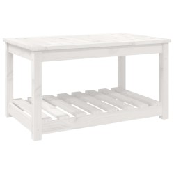 vidaXL Mesa de jardín madera maciza de pino blanco 82,5x50,5x45 cm