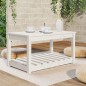 vidaXL Mesa de jardín madera maciza de pino blanco 82,5x50,5x45 cm vidaXL Mesa de jardín madera maciza de pino blanco 82,5x50,5x45 cm
