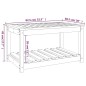 vidaXL Mesa de jardín madera maciza de pino blanco 82,5x50,5x45 cm vidaXL Mesa de jardín madera maciza de pino blanco 82,5x50,5x45 cm