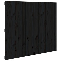 vidaXL Cabecero de cama pared madera maciza pino negro 127,5x3x110 cm