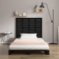 vidaXL Cabecero de cama de pared madera maciza pino negro 106x3x91,5cm vidaXL Cabecero de cama de pared madera maciza pino negro 106x3x91,5cm