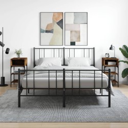 vidaXL Mesita noche 2 uds madera ingeniería roble ahumado 35x34,5x70cm