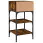 vidaXL Mesita noche 2 uds madera ingeniería roble ahumado 35x34,5x70cm