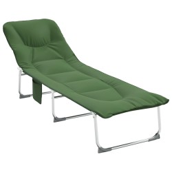 vidaXL Tumbona plegable tela verde oscuro