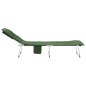 vidaXL Tumbona plegable tela verde oscuro vidaXL Tumbona plegable tela verde oscuro