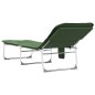 vidaXL Tumbona plegable tela verde oscuro vidaXL Tumbona plegable tela verde oscuro