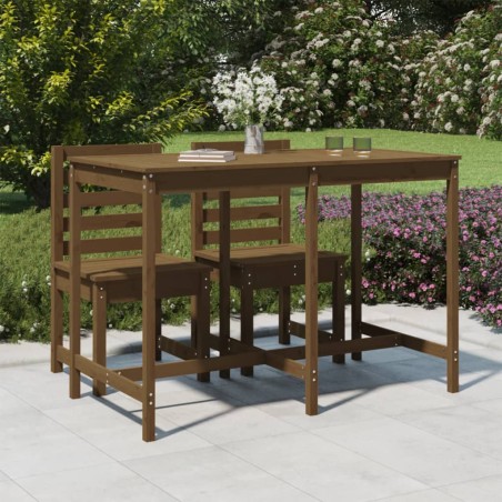 vidaXL Mesa de jardín madera maciza pino marrón miel 159,5x82,5x110 cm