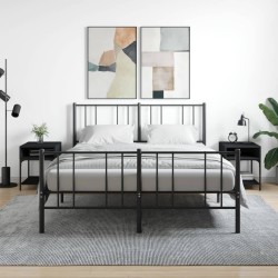 vidaXL Mesitas de noche 2 uds madera de ingeniería negro 40x41x50 cm