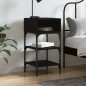 vidaXL Mesita de noche madera de ingeniería negro 35x34,5x70 cm vidaXL Mesita de noche madera de ingeniería negro 35x34,5x70 cm
