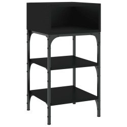 vidaXL Mesita de noche madera de ingeniería negro 35x34,5x70 cm