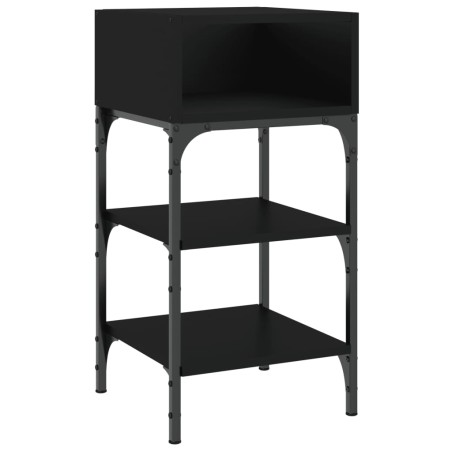 vidaXL Mesita de noche madera de ingeniería negro 35x34,5x70 cm