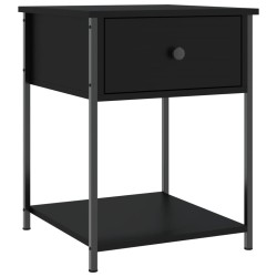 vidaXL Mesita de noche madera de ingeniería negra 44x45x58 cm