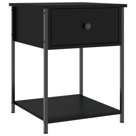 vidaXL Mesita de noche madera de ingeniería negra 44x45x58 cm