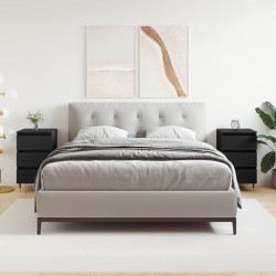 vidaXL Mesitas de noche 2 uds madera de ingeniería negro 40x35x69 cm