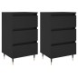vidaXL Mesitas de noche 2 uds madera de ingeniería negro 40x35x69 cm vidaXL Mesitas de noche 2 uds madera de ingeniería negro 40x35x69 cm
