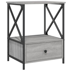 vidaXL Mesita de noche madera de ingeniería gris Sonoma 50x41x65 cm