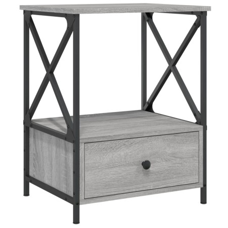 vidaXL Mesita de noche madera de ingeniería gris Sonoma 50x41x65 cm