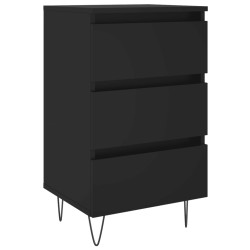 vidaXL Mesita de noche madera de ingeniería negro 40x35x69 cm