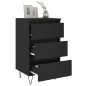vidaXL Mesita de noche madera de ingeniería negro 40x35x69 cm vidaXL Mesita de noche madera de ingeniería negro 40x35x69 cm