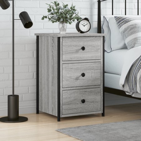 vidaXL Mesita de noche madera de ingeniería gris Sonoma 40x36x60 cm
