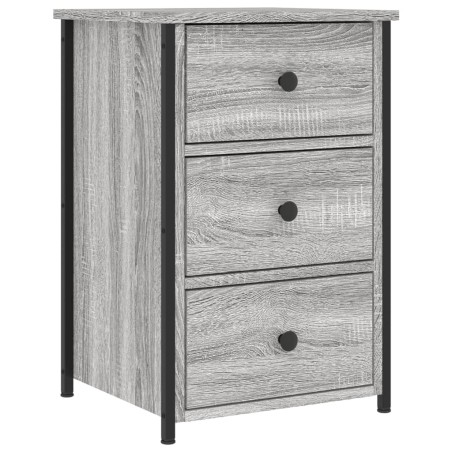 vidaXL Mesita de noche madera de ingeniería gris Sonoma 40x36x60 cm