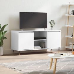 vidaXL Mueble de TV madera de ingeniería blanco brillo 104x35x50 cm