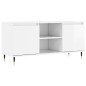 vidaXL Mueble de TV madera de ingeniería blanco brillo 104x35x50 cm