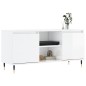 vidaXL Mueble de TV madera de ingeniería blanco brillo 104x35x50 cm