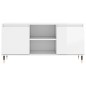 vidaXL Mueble de TV madera de ingeniería blanco brillo 104x35x50 cm