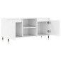 vidaXL Mueble de TV madera de ingeniería blanco brillo 104x35x50 cm