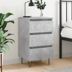 vidaXL Mesita de noche madera de ingeniería gris hormigón 40x35x69 cm