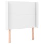 vidaXL Cabecero con orejas de cuero sintético blanco 93x16x118/128 cm