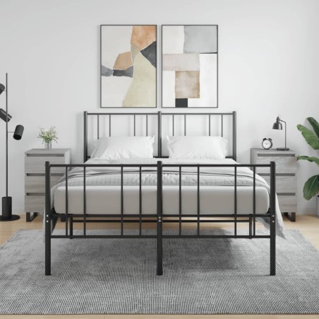 vidaXL Mesita de noche 2 uds madera ingeniería gris Sonoma 40x35x69 cm