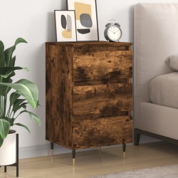 vidaXL Mesita de noche madera de ingeniería roble ahumado 40x35x69 cm