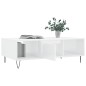 vidaXL Mesa de centro madera de ingeniería blanco brillo 104x60x35 cm vidaXL Mesa de centro madera de ingeniería blanco brillo 104x60x35 cm