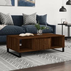vidaXL Mesa de centro madera de ingeniería roble marrón 104x60x35 cm